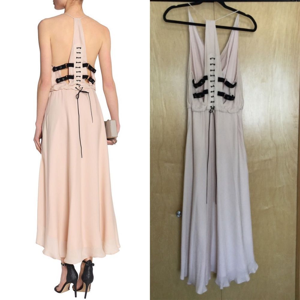 Haute Hippie Lace-up Draped Silk Crepe De Chine - Picture 6 of 8